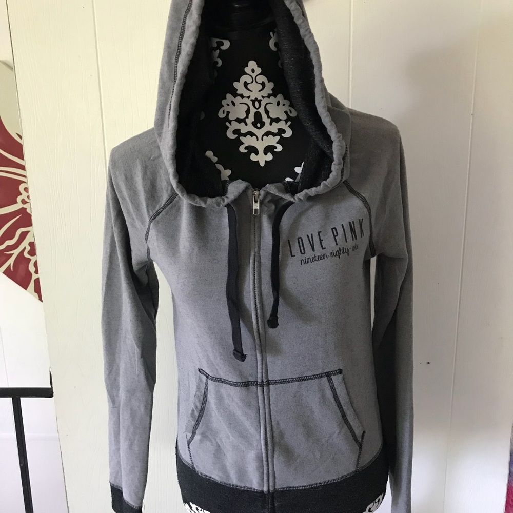 grey & black victoria’s secret pink sweatshirt